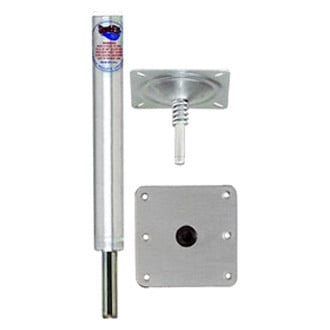 Attwood® - 075 Series 13" H x 3/4" D Satin Aluminum Fixed Post with Seat Mount & Square Base