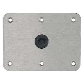 Attwood® SP-64839 - Lock'N-Pin™ 8" L x 4" W Stainless Steel Non-Threaded Rectangular Base with Nylon Bushing & Steel Lip Tube for 3/4" D Post, Aftermarket