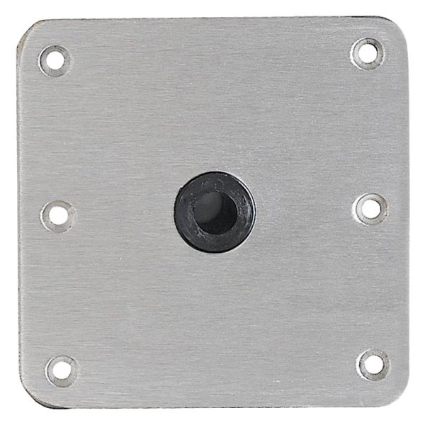 Attwood® - Lock'N-Pin™ 8" L x 6" W Stainless Steel Non-Threaded Rectangular Base with Nylon Bushing for 3/4" D Post