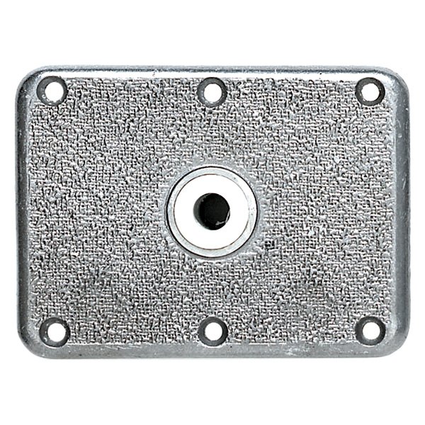 Attwood® - Lock'N-Pin™ 7" L x 7" W Clear Coat Aluminum Non-Threaded Square Base with Acetal Bushing for 3/4" D Post, Aftermarket