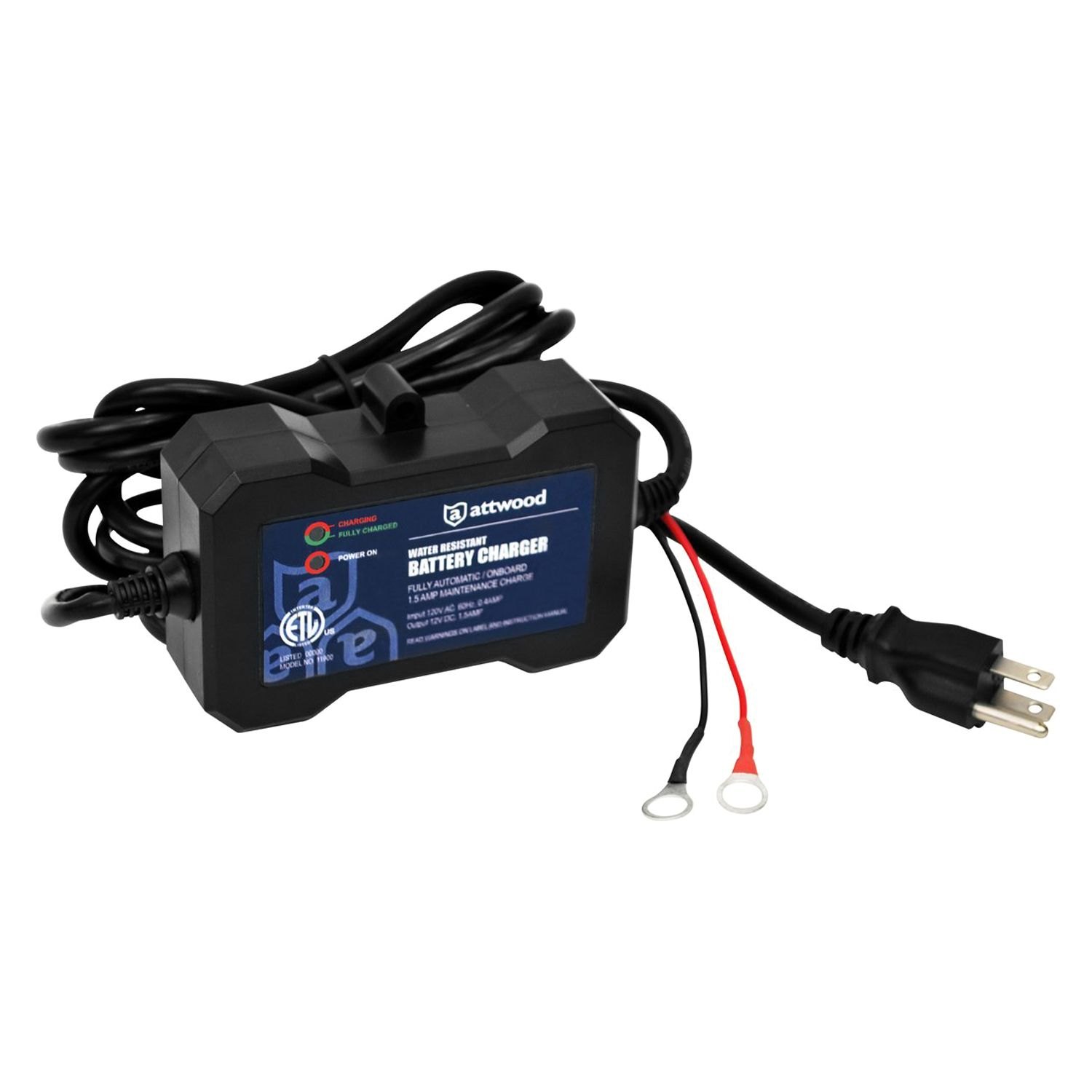 1.5AMP Onboard Water Resistant 12V Battery Charger Maintainer 2 Year Warranty 