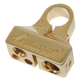 Audiopipe® BT705N - Gold Plated 4-Position Negative Battery Terminal (1 x 0/1 AWG, 1 x 2 AWG, 2 x 8 AWG Out)