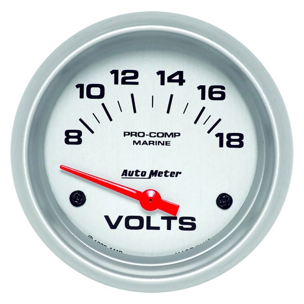 Auto Meter® - 2.62" Silver In-Dash Mount Voltmeter Gauge