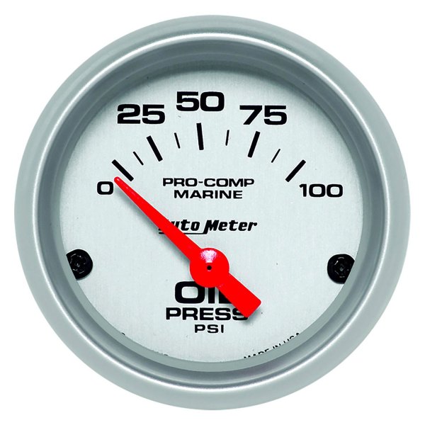 Auto Meter® - 2.06" Silver In-Dash Mount Electric Oil Pressure Gauge