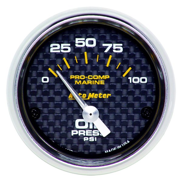 Auto Meter® - 2.06" Carbon Fiber In-Dash Mount Electric Oil Pressure Gauge
