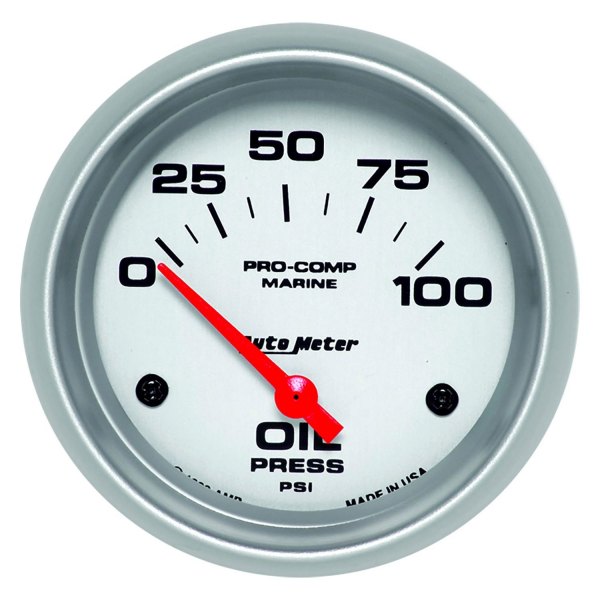 Auto Meter® - 2.62" Silver In-Dash Mount Electric Oil Pressure Gauge