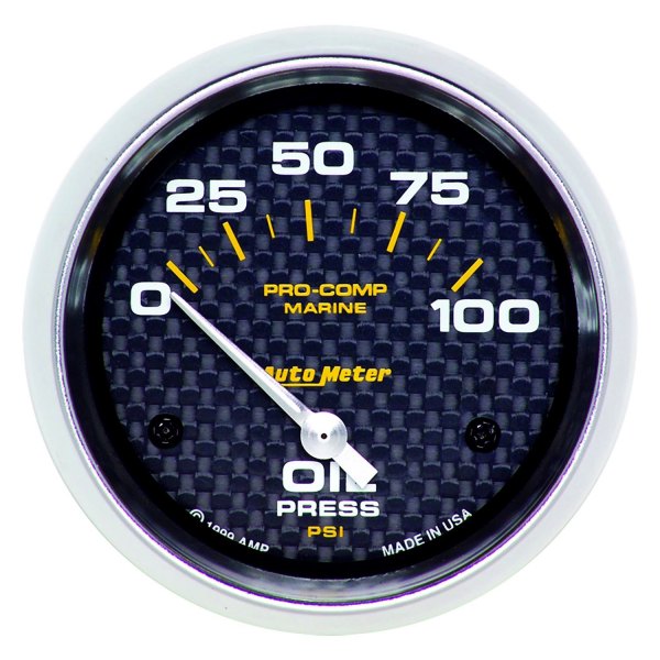 Auto Meter® - 2.62" Carbon Fiber In-Dash Mount Electric Oil Pressure Gauge