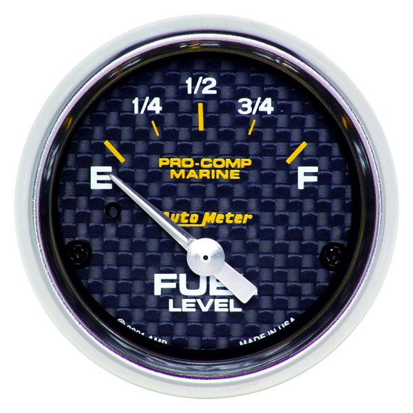 Auto Meter® - 2.06" Carbon Fiber In-Dash Mount Fuel Level Gauge