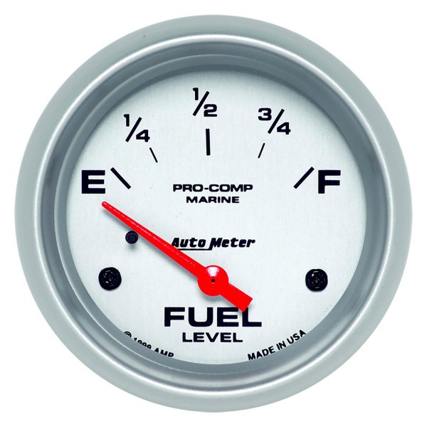 Auto Meter® - 2.62" Silver In-Dash Mount Fuel Level Gauge