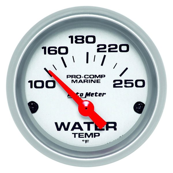 Auto Meter® - 2.06" Silver In-Dash Mount Water Temperature Gauge