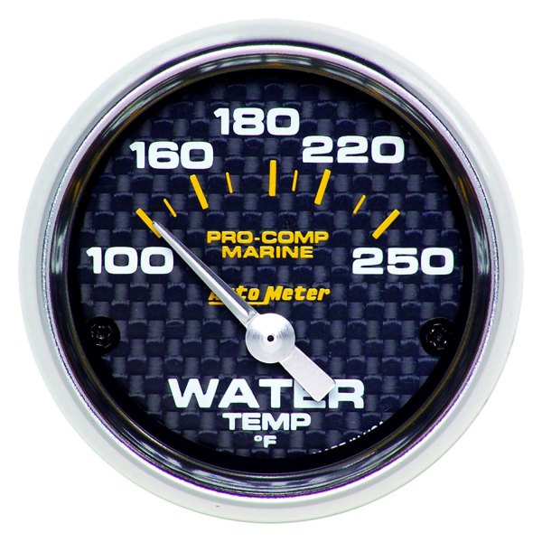 Auto Meter® - 2.06" Carbon Fiber In-Dash Mount Water Temperature Gauge