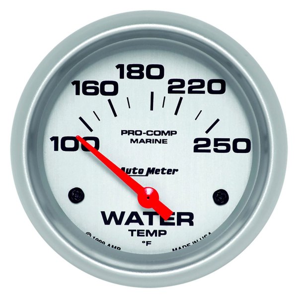 Auto Meter® - 2.62" Silver In-Dash Mount Water Temperature Gauge