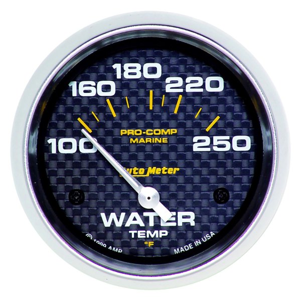 Auto Meter® - 2.62" Carbon Fiber In-Dash Mount Water Temperature Gauge