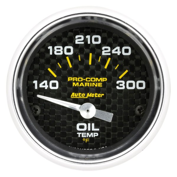 Auto Meter® - 2.06" Carbon Fiber In-Dash Mount Oil Temperature Gauge