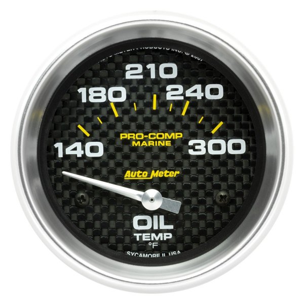 Auto Meter® - 2.62" Carbon Fiber In-Dash Mount Oil Temperature Gauge