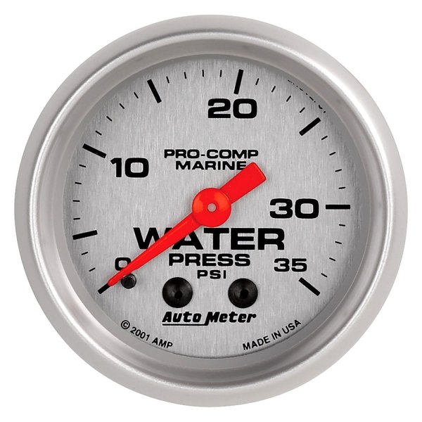 Auto Meter® - 2.06" Silver In-Dash Mount Water Pressure Gauge
