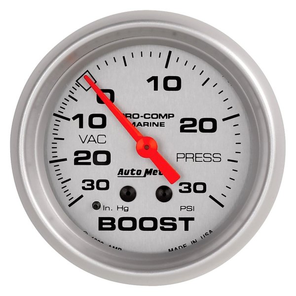 Auto Meter® - 2.62" Silver In-Dash Mount Boost/Vacuum Gauge