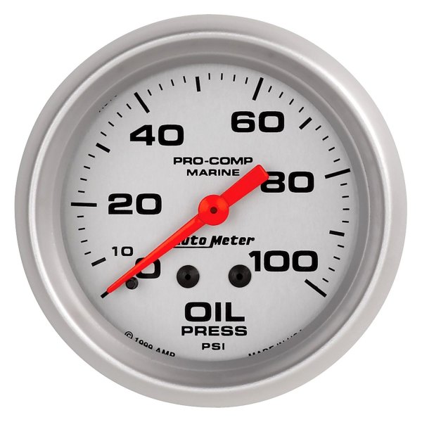 Auto Meter® - 2.62" Silver In-Dash Mount Mechanical Oil Pressure Gauge