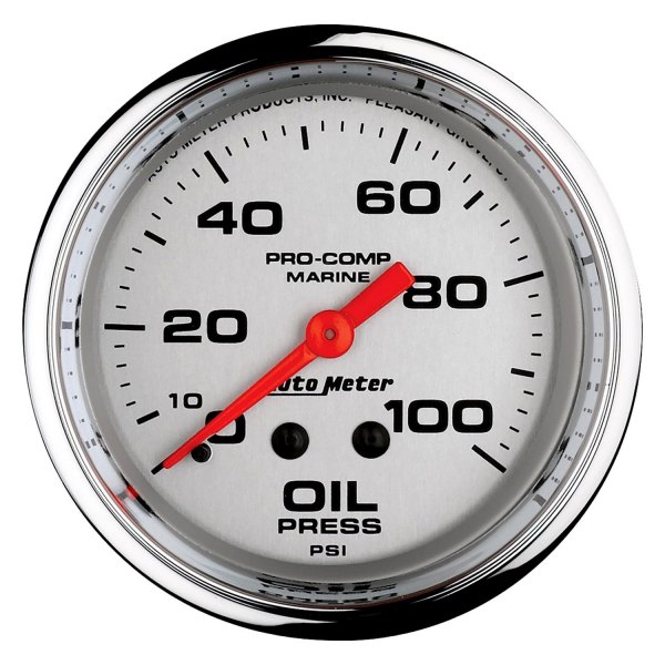 Auto Meter® - 2.62" Chrome In-Dash Mount Mechanical Oil Pressure Gauge
