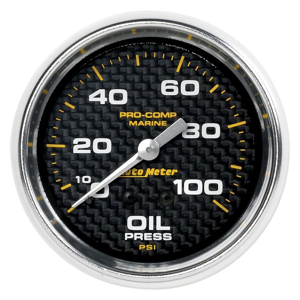 Auto Meter® - 2.62" Carbon Fiber In-Dash Mount Mechanical Oil Pressure Gauge