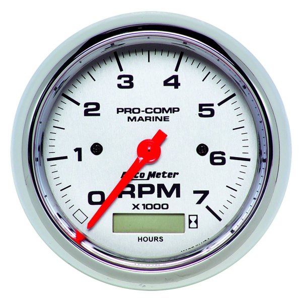 Auto Meter® - 3.37" Chrome In-Dash Mount Tachometer/Hourmeter Gauge
