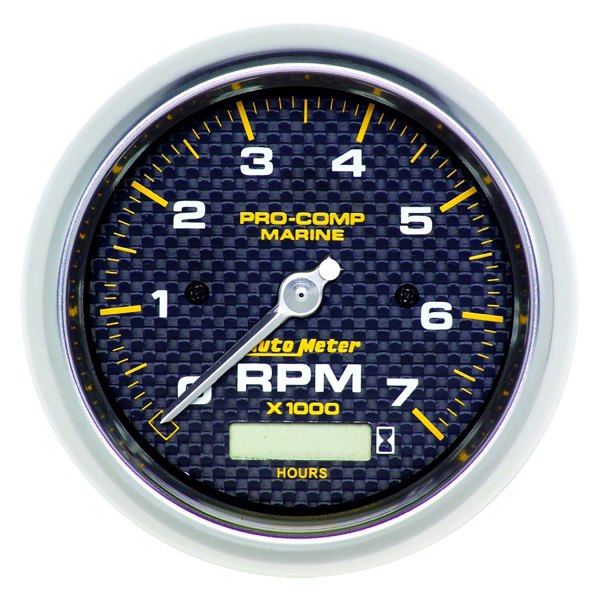 Auto Meter® - 3.37" Carbon Fiber In-Dash Mount Tachometer/Hourmeter Gauge
