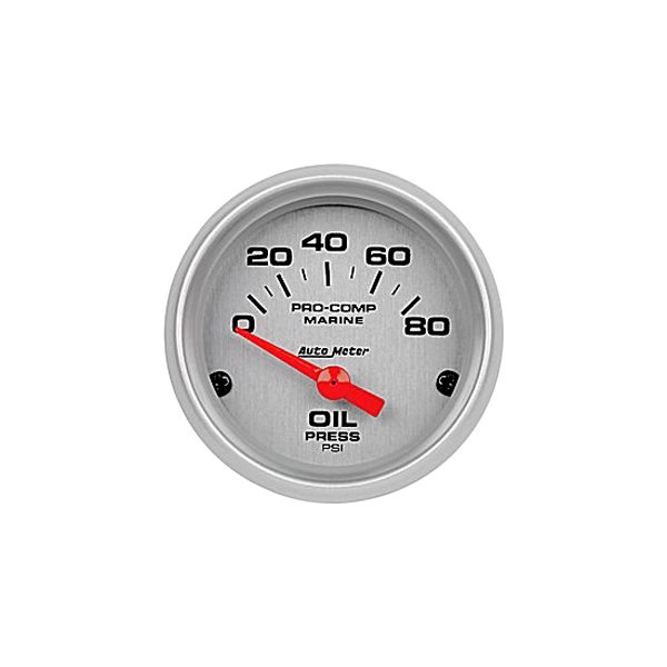 Auto Meter® - 2.06" Silver In-Dash Mount Electric Oil Pressure Gauge