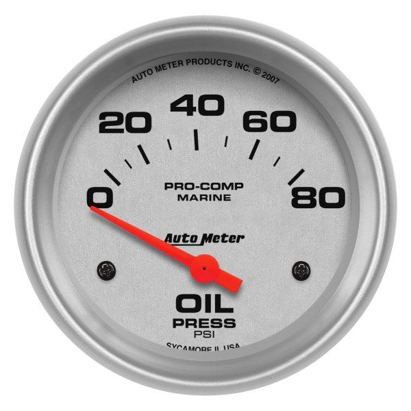 Auto Meter® - 2.62" Silver In-Dash Mount Electric Oil Pressure Gauge