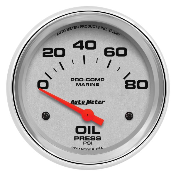 Auto Meter® - 2.62" Chrome In-Dash Mount Electric Oil Pressure Gauge