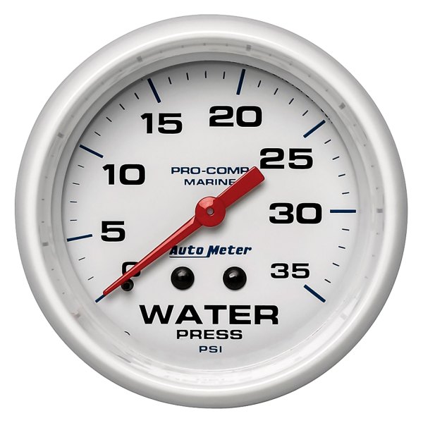Auto Meter® - 2.62" White In-Dash Mount Water Pressure Gauge