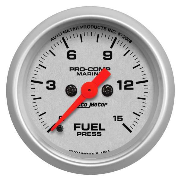 Auto Meter® - 2.06" Silver In-Dash Mount Fuel Pressure Gauge