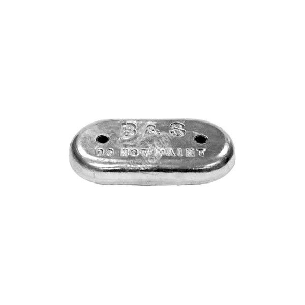 B&S Marine Anodes® - Sea Ray™ 8.56" L x 4.33" W x 1.125" H Zinc Oval Hull Plate Anode