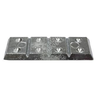 B&S Marine Anodes® - 7.75" L x 3" W x 0.5" H Zinc Rectangular Hull Plate Anode
