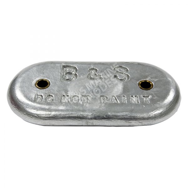 B&S Marine Anodes® - Sea Ray™ 8.5" L x 4.25" W x 0.8125" H Zinc Oval Hull Plate Anode