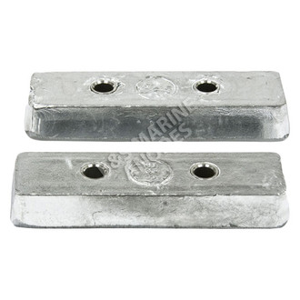 B&S Marine Anodes® - 0.5" H x 1.125" W x 3.75" W Zinc Trim Tab Anode Kit with Attaching Screws