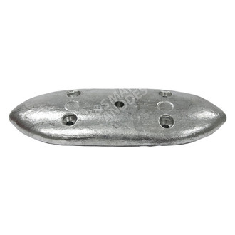 B&S Marine Anodes® BSMPACEMAKER4 - 9.125" L x 3.3125" W x 0.6875" H Zinc Oval Hull Plate Anode