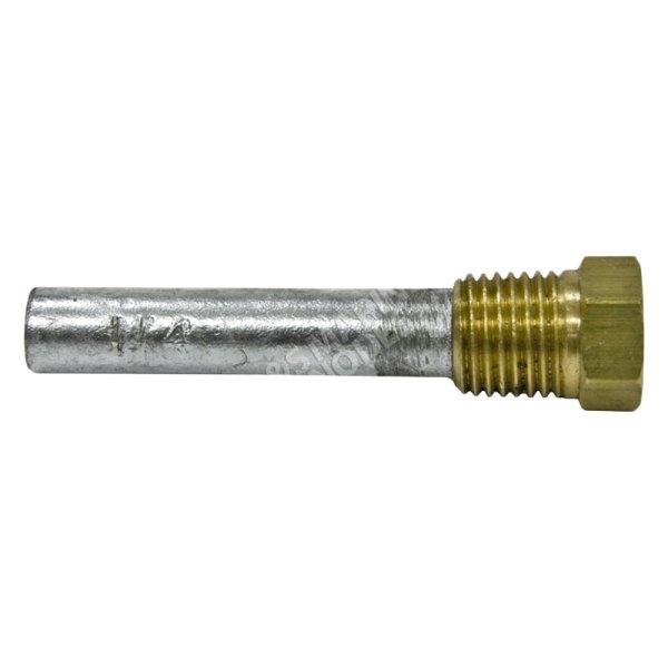 B&S Marine Anodes® - 2" L x 0.25" D 1/4" NPT Zinc Pencil Anode with Bronze Plug