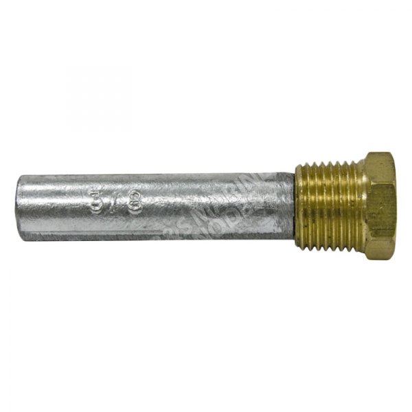 B&S Marine Anodes® - 2" L x 0.375" D 3/8" NPT Zinc Pencil Anode with Bronze Plug