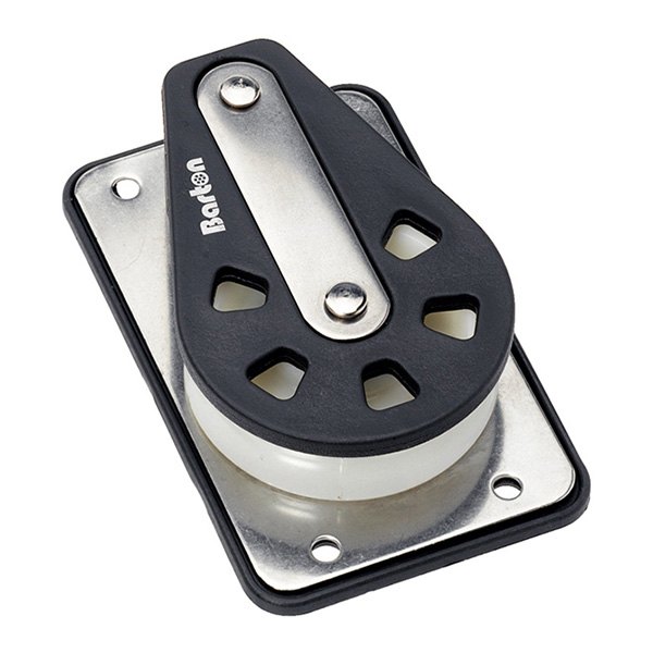 Barton® - 4 Series Plain Bearing Sheave Single Utility Block with Cheek & Back Plate for 7/16" D Lines
