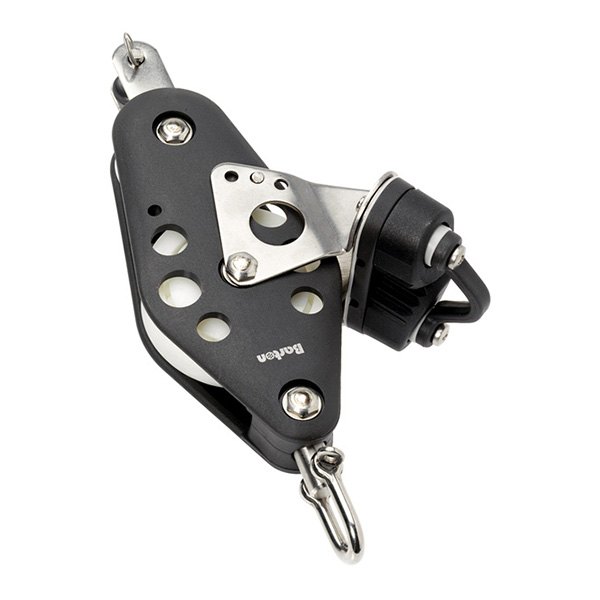 Barton® - 5 Series Plain Bearing Sheave Single Fiddle Block with Becket, Cam Cleat & Swivel Shackle for 7/16" D Lines