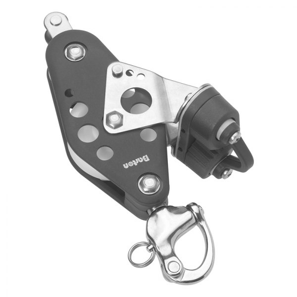 Barton® - 5 Series Plain Bearing Sheave Single Fiddle Block with Becket and Cam Cleat for 7/16" D Lines