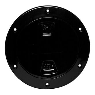 Beckson® - 6-1/8" O.D. x 4" I.D. Black/Smooth ABS Screw-Out Deck Plate