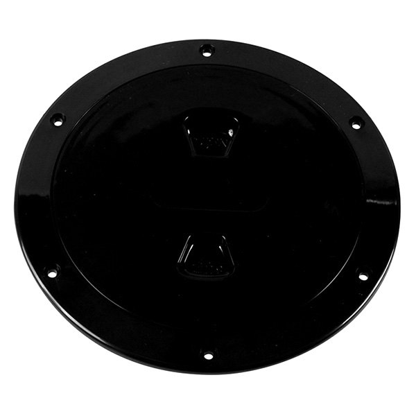 Beckson® - 8-1/8" O.D. x 6" I.D. Black/Smooth ABS Screw-Out Deck Plate