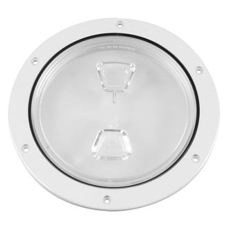 Beckson® - 8-1/8" O.D. x 6" I.D. White/Clear/Smooth ABS Screw-Out Deck Plate