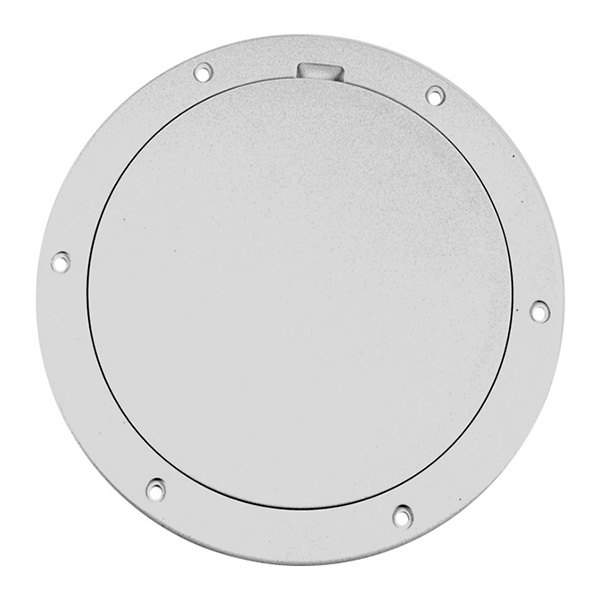 Beckson® - 8-1/8" O.D. x 6-3/16" I.D. White/Smooth ABS Pry-Out Deck Plate