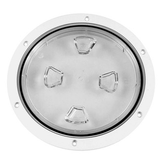 Beckson® - 10" O.D. x 8" I.D. White/Clear ABS Screw-Out Deck Plate