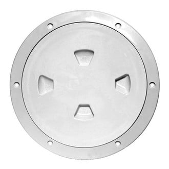 Beckson® - 10" O.D. x 8" I.D. White ABS Screw-Out Deck Plate