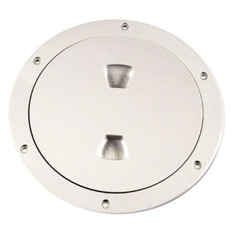 Beckson® - 8-1/8" O.D. x 6" I.D. White/Smooth ABS Screw-Out Deck Plate