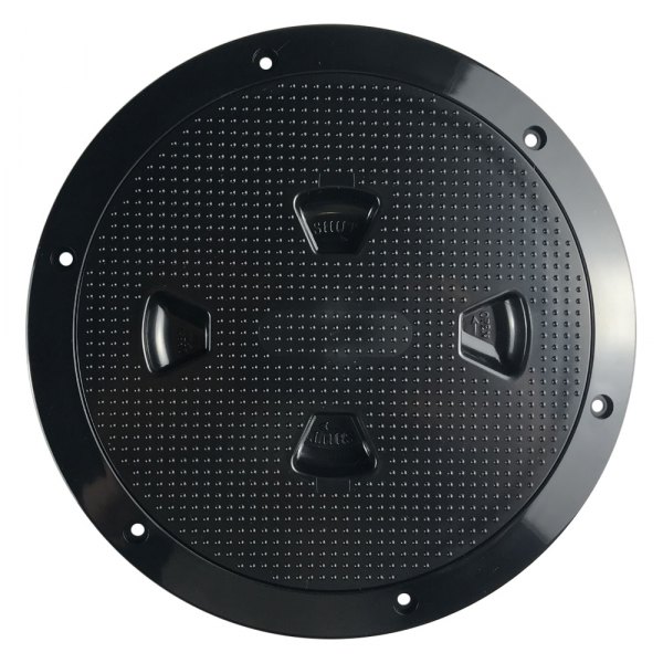 Beckson® - 10" O.D. x 7-5/8" I.D. Black/Pebble ABS Screw-Out Deck Plate
