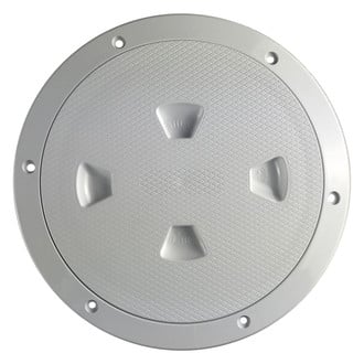 Beckson® - 10" O.D. x 7-5/8" I.D. White/Diamond ABS Screw-Out Deck Plate